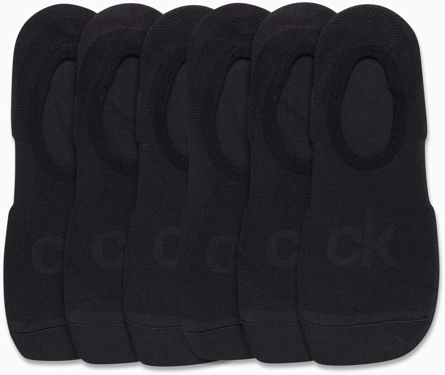 image:imageCalvin Klein Womens No Show Socks 6 Pack Non Slip Heel Lightweight Cotton Blend Invisible Liner Socks for WomenAll Black