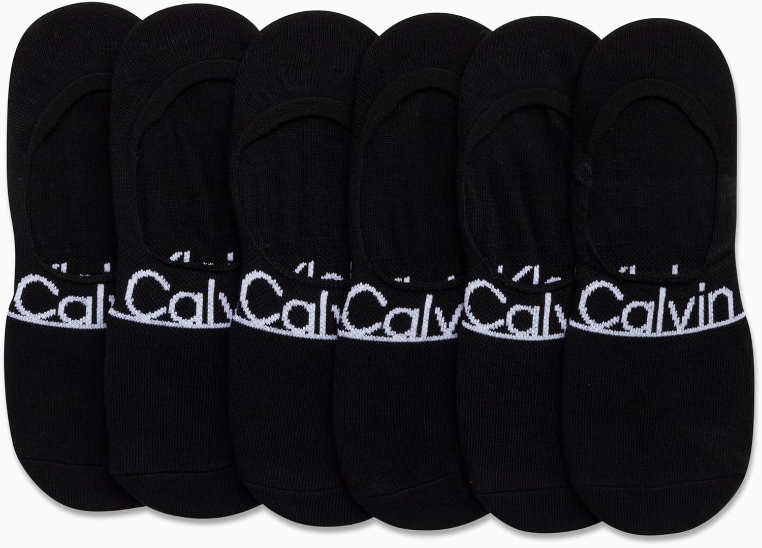 image:imageCalvin Klein Womens No Show Socks 6 Pack Non Slip Heel Lightweight Cotton Blend Invisible Liner Socks for WomenBlack