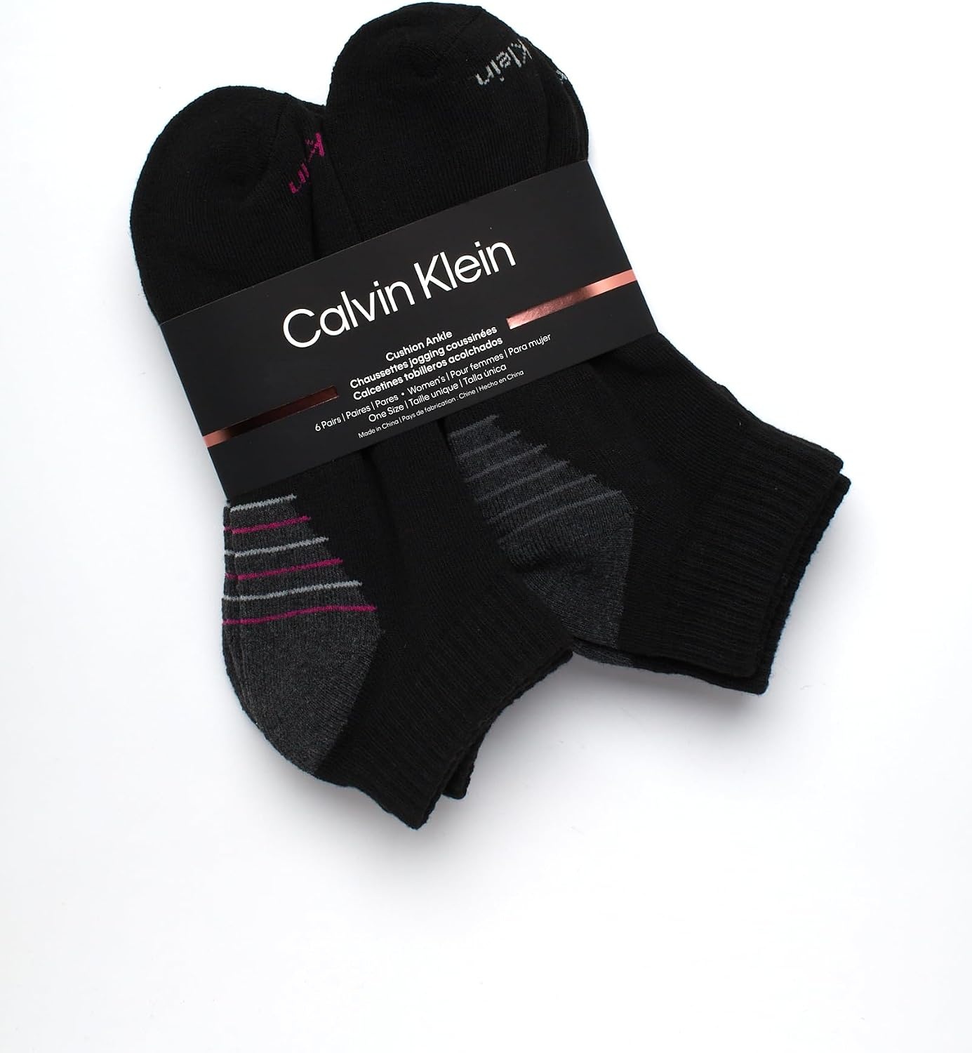 image:imageCalvin Klein Womens Quarter Socks 12 Pack Soft Cushioned Athletic Performance Quarter Length Ankle Socks for WomenBlack Stripe