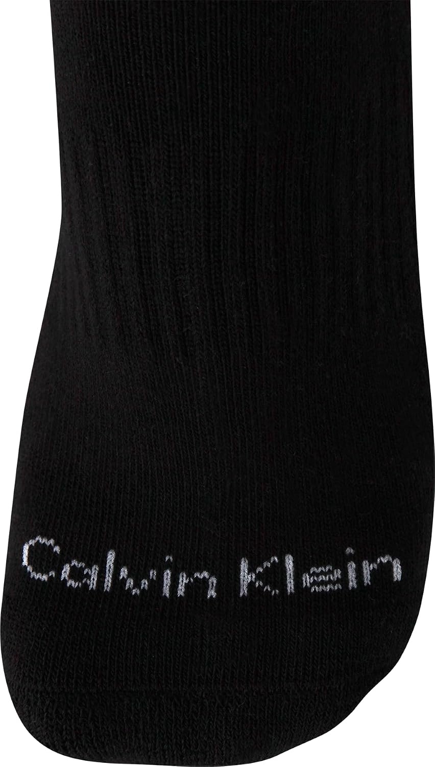 image:imageCalvin Klein Womens Quarter Socks 3 Pack Cotton Blend Cushioned Ruffle Quarter Socks for Women with Lettuce Edge CuffBlack Grey Ruffle