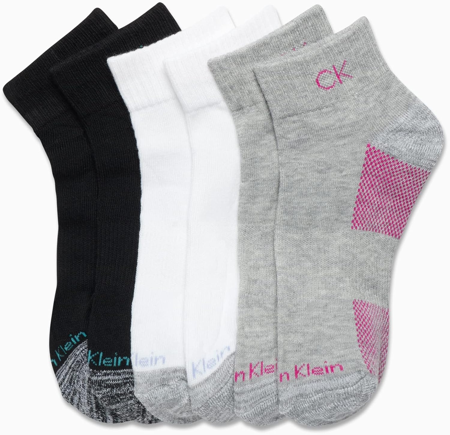 image:imageCalvin Klein Womens Quarter Socks 6 Pack Cushioned Athletic Ankle Socks for Women Womens Sports Socks Size 410Assorted Heather