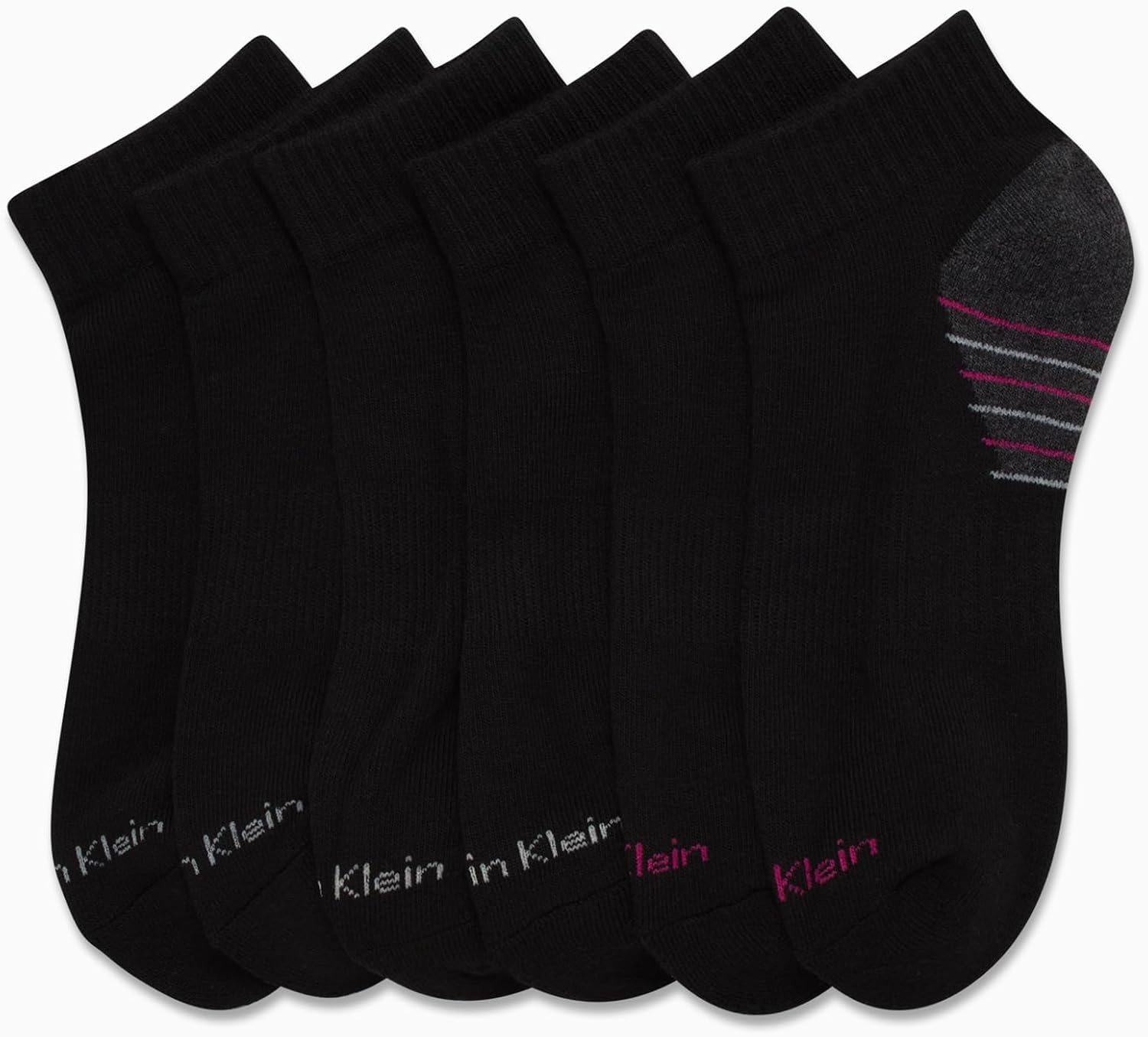 image:imageCalvin Klein Womens Quarter Socks 6 Pack Cushioned Athletic Ankle Socks for Women Womens Sports Socks Size 410Black Stripe