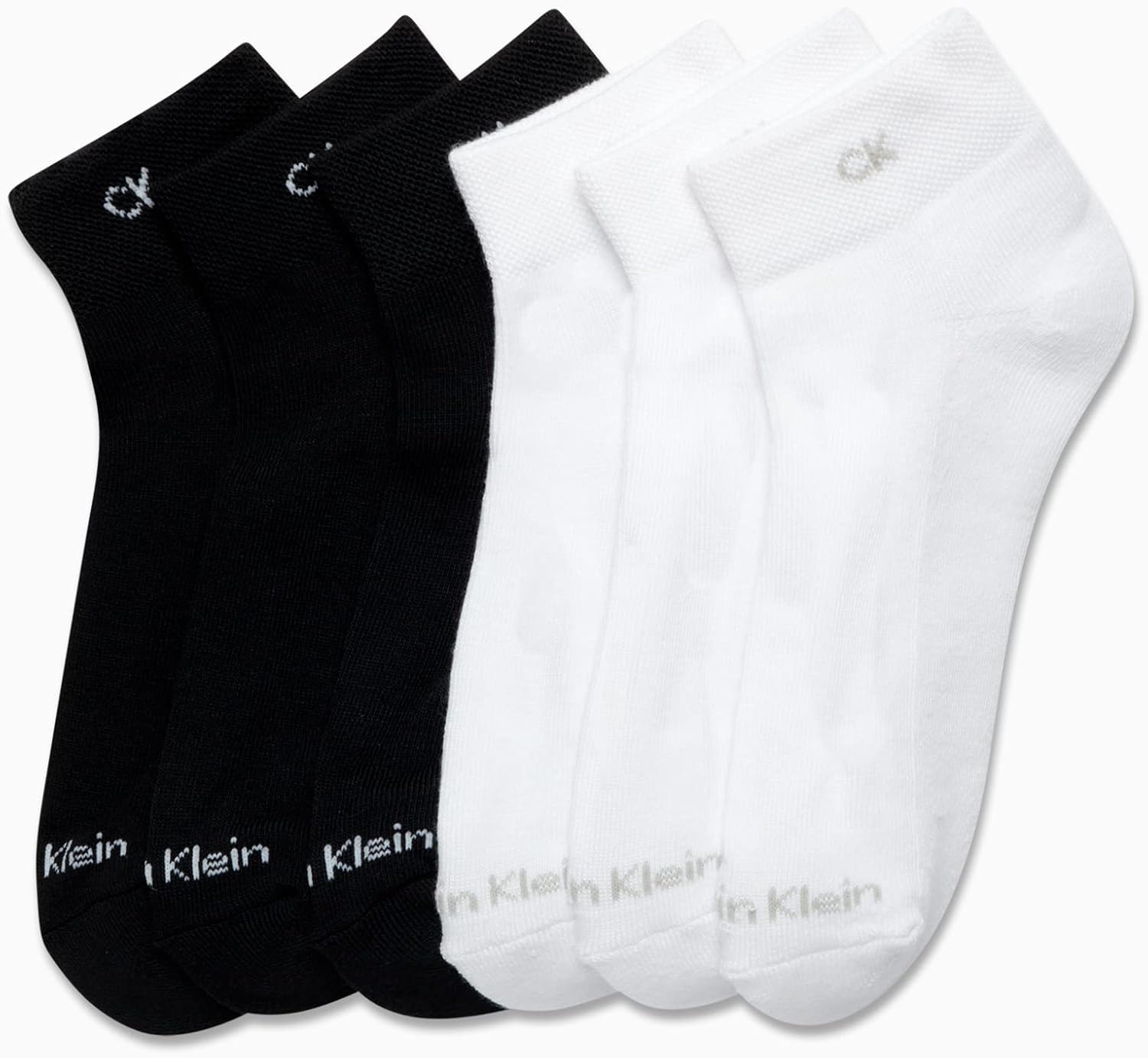 image:imageCalvin Klein Womens Quarter Socks 6 Pack Cushioned Athletic Ankle Socks for Women Womens Sports Socks Size 410BlackWhite