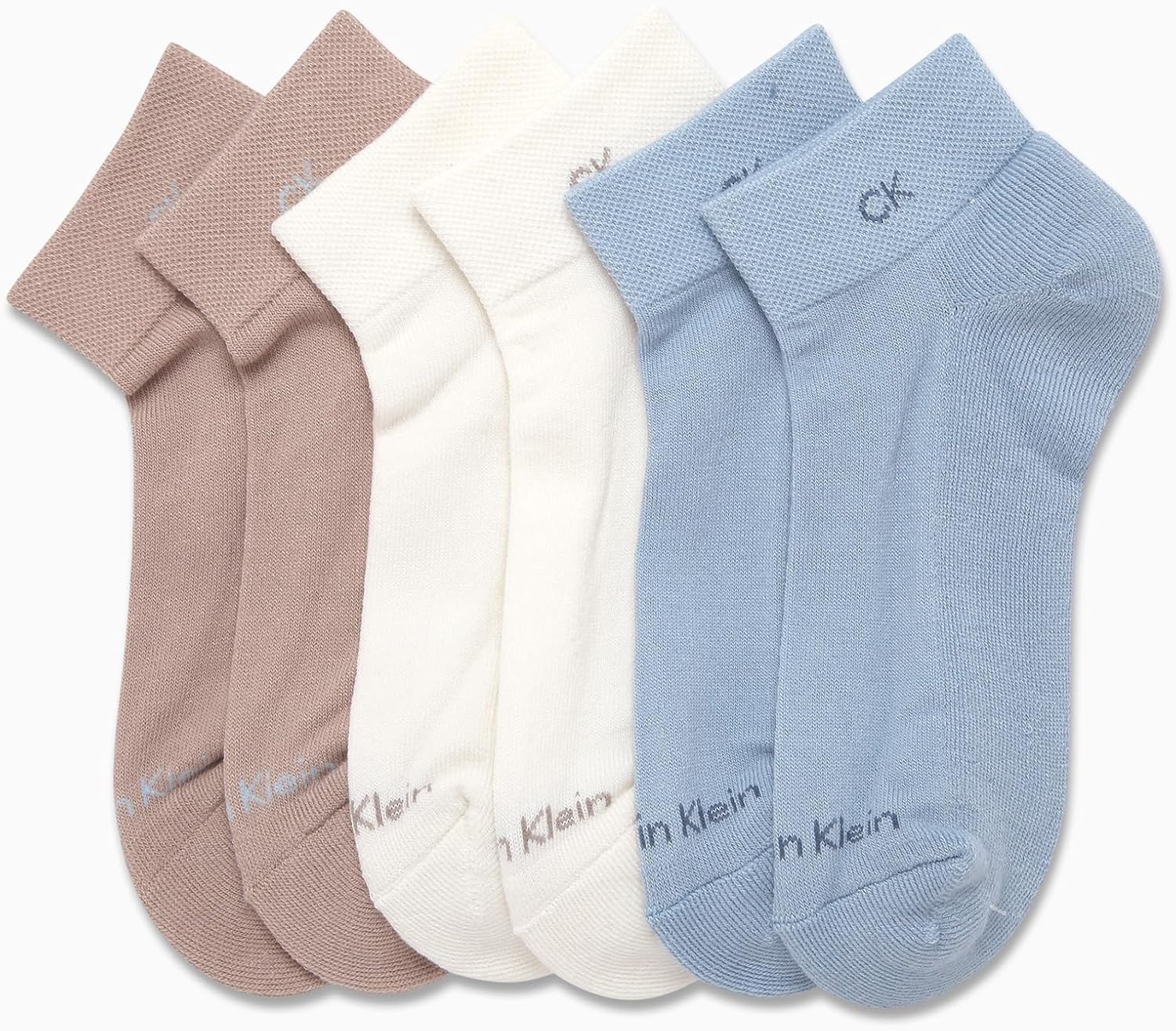 image:imageCalvin Klein Womens Quarter Socks 6 Pack Cushioned Athletic Ankle Socks for Women Womens Sports Socks Size 410Blue Beige Multi