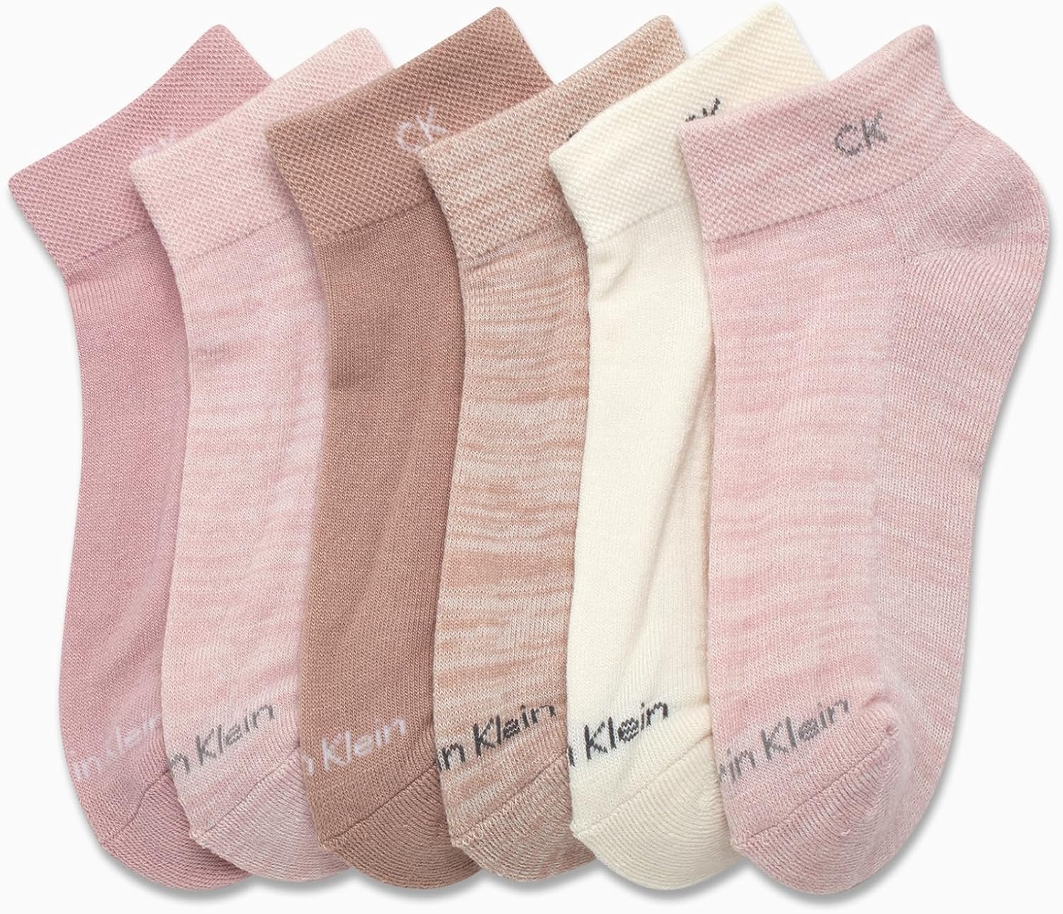 image:imageCalvin Klein Womens Quarter Socks 6 Pack Cushioned Athletic Ankle Socks for Women Womens Sports Socks Size 410Pink Assorted