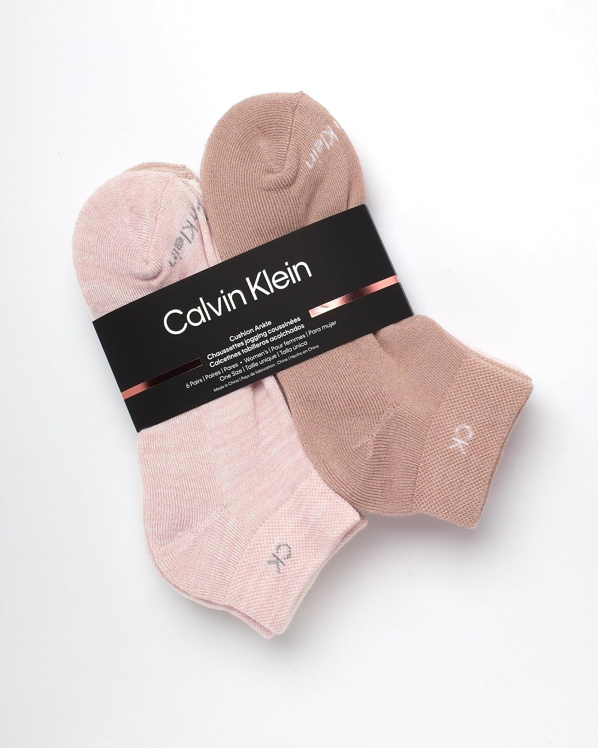 image:imageCalvin Klein Womens Quarter Socks 6 Pack Cushioned Athletic Ankle Socks for Women Womens Sports Socks Size 410Pink Assorted