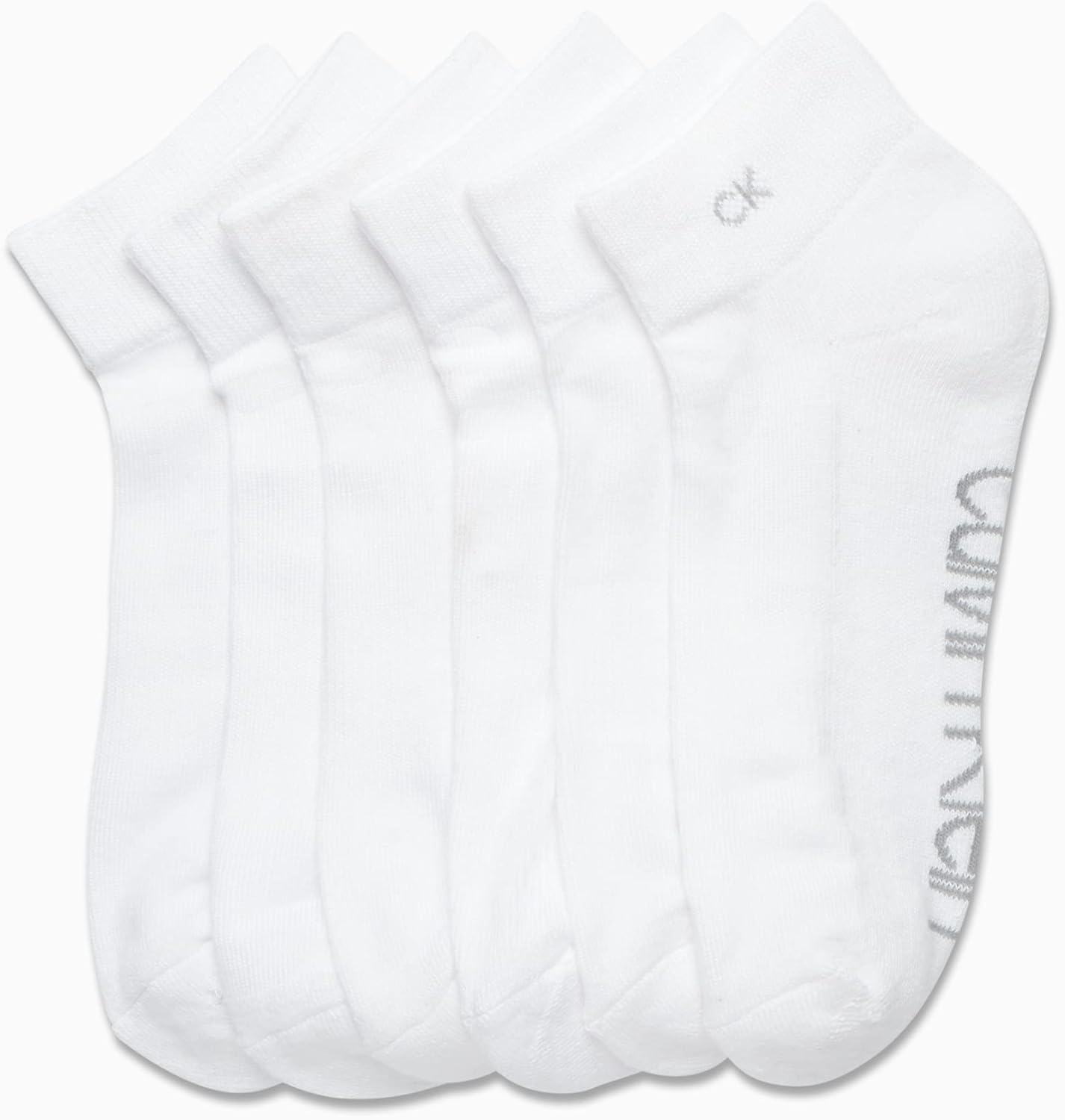 image:imageCalvin Klein Womens Quarter Socks 6 Pack Cushioned Athletic Ankle Socks for Women Womens Sports Socks Size 410Pure White