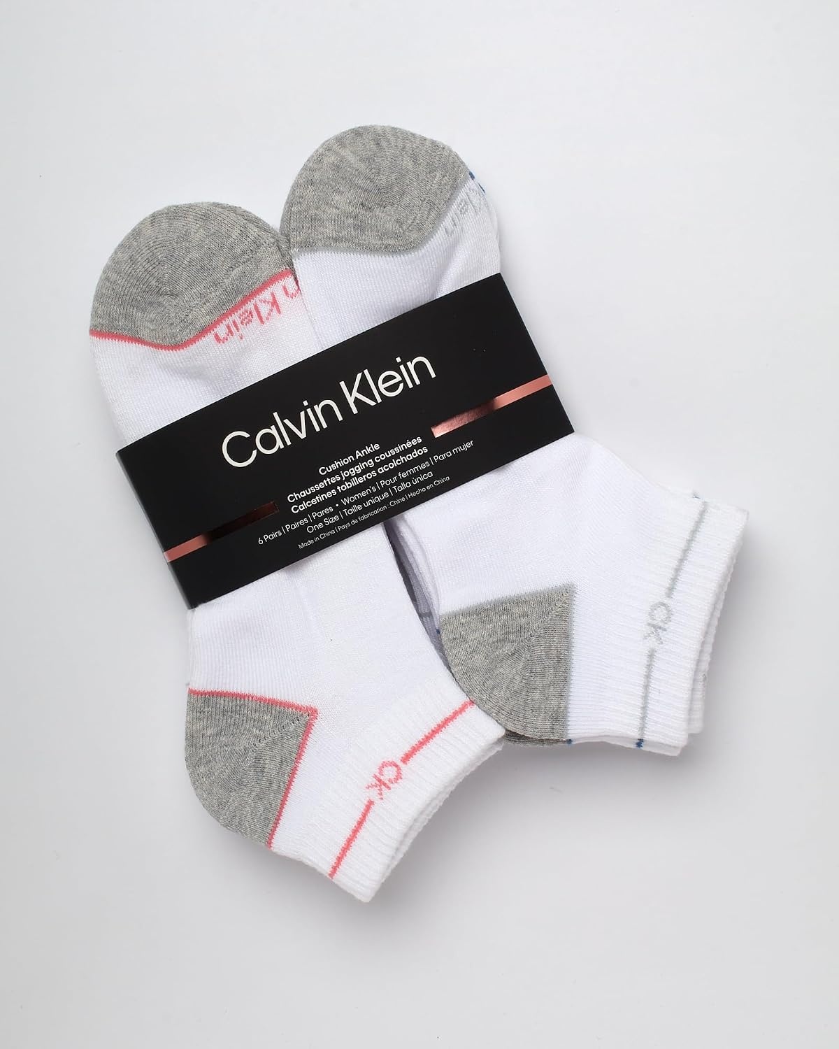 image:imageCalvin Klein Womens Quarter Socks 6 Pack Cushioned Athletic Ankle Socks for Women Womens Sports Socks Size 410White Grey