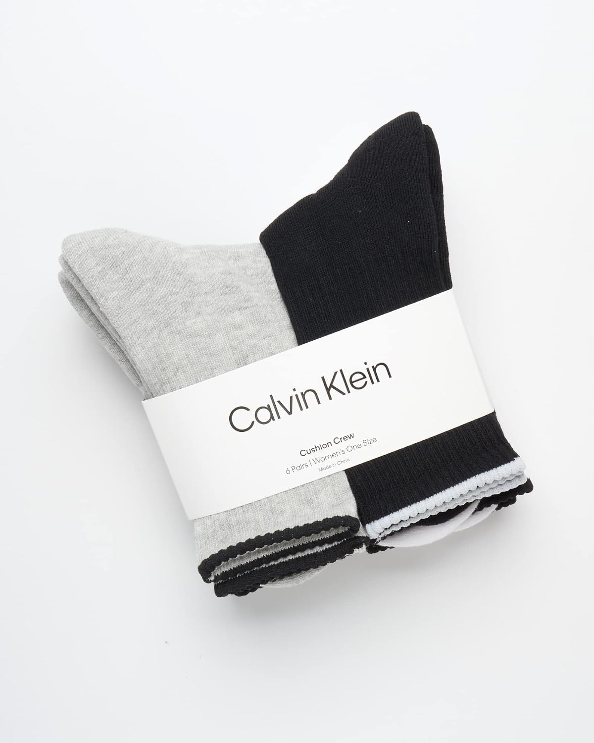 image:imageCalvin Klein Womens Socks Cushion Athletic Crew Socks 6 PackBlackWhiteGrey