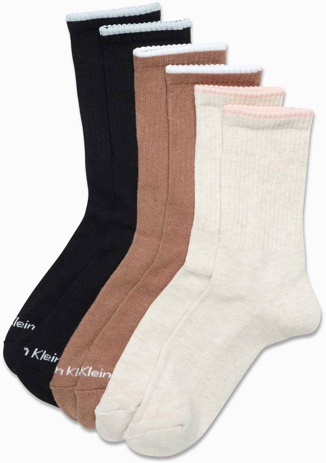 image:imageCalvin Klein Womens Socks Cushion Athletic Crew Socks 6 PackOatmeal Heather Assorted