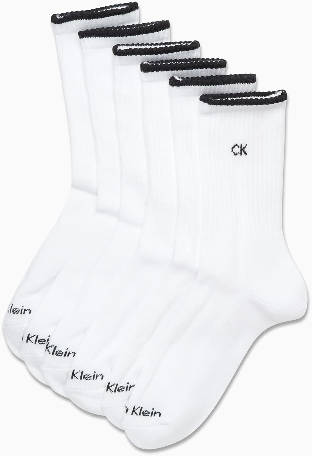 image:imageCalvin Klein Womens Socks Cushion Athletic Crew Socks 6 PackPure White