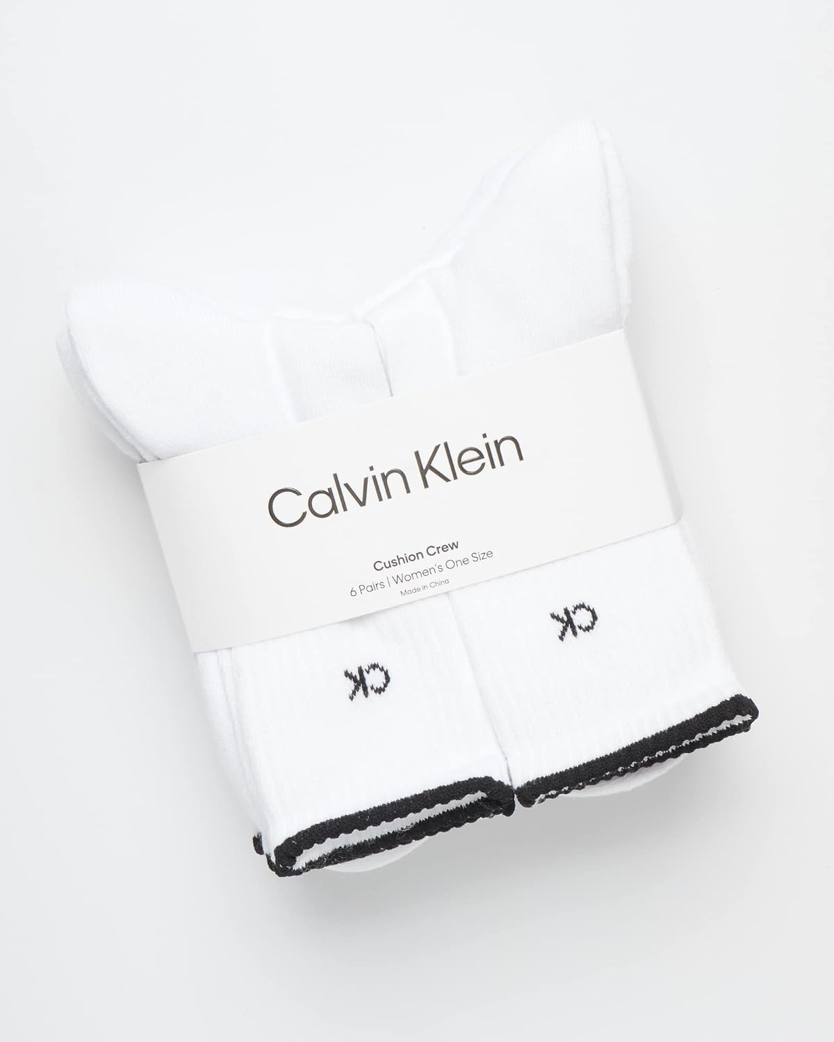 image:imageCalvin Klein Womens Socks Cushion Athletic Crew Socks 6 PackPure White
