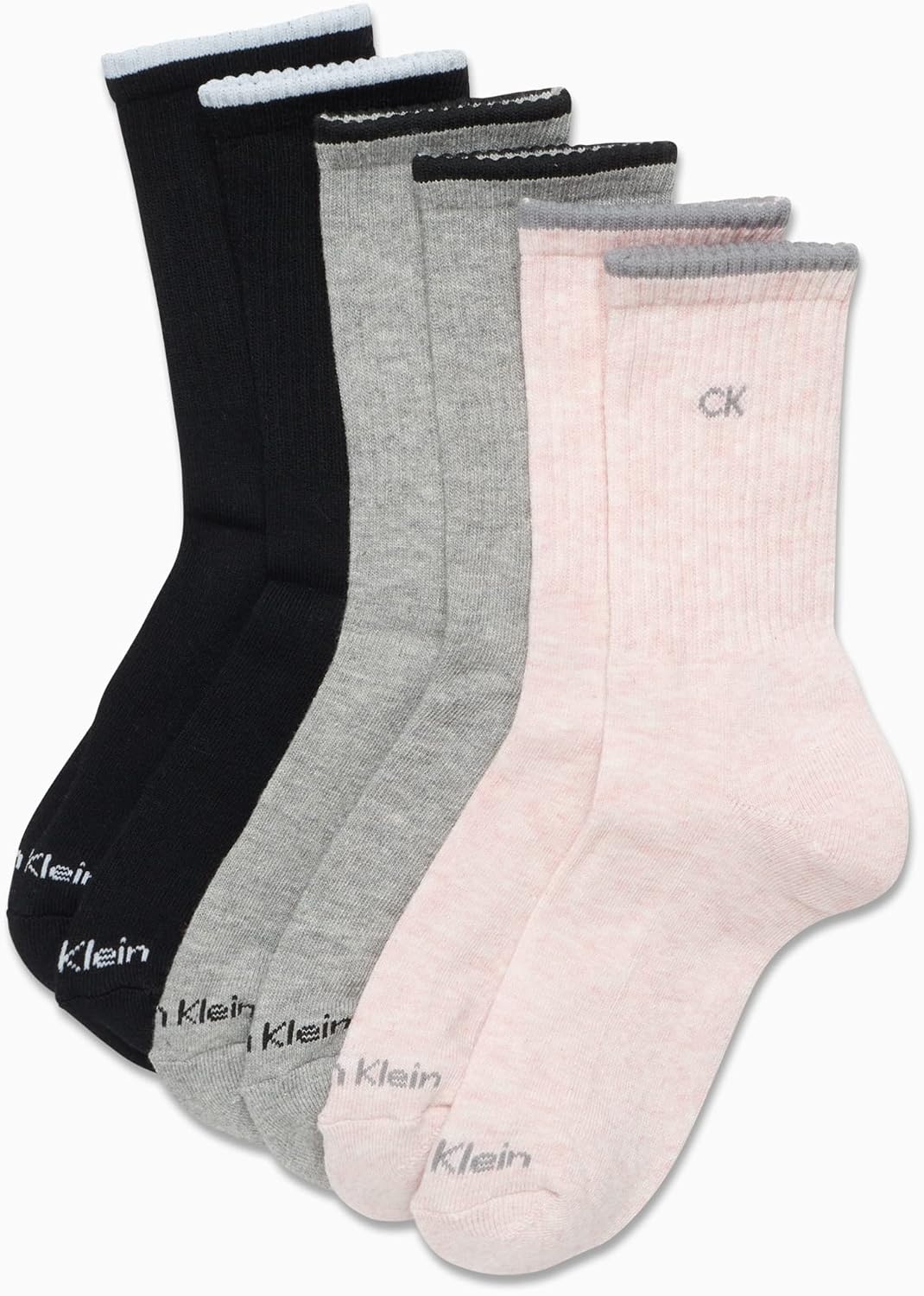 image:imageCalvin Klein Womens Socks Cushion Athletic Crew Socks 6 PackRose Heather Assorted