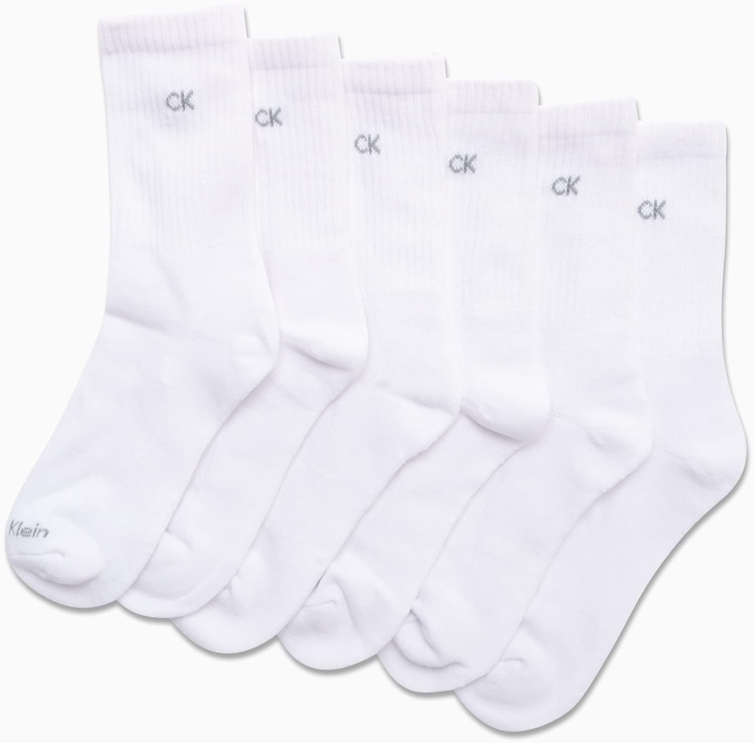image:imageCalvin Klein Womens Socks Cushion Athletic Crew Socks 6 PackWhite