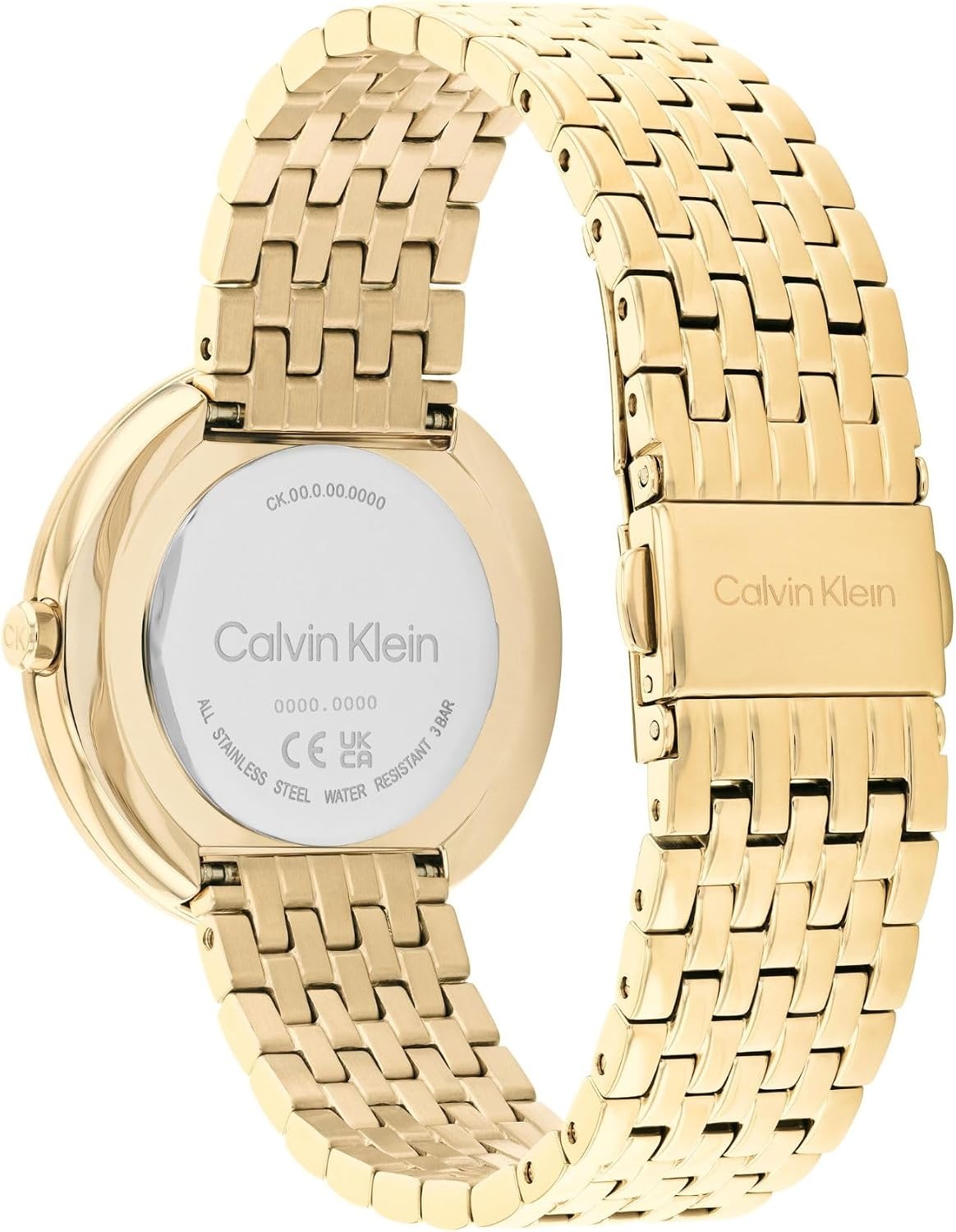 image:imageCalvin Klein Womens Twisted Bezel 34mm 2H Quartz Watch Stainless Steel Bracelet Water Resistance 30 Meters Minimalistic Style Premium Fashion Gift for HerWhite Mother of PearlGold