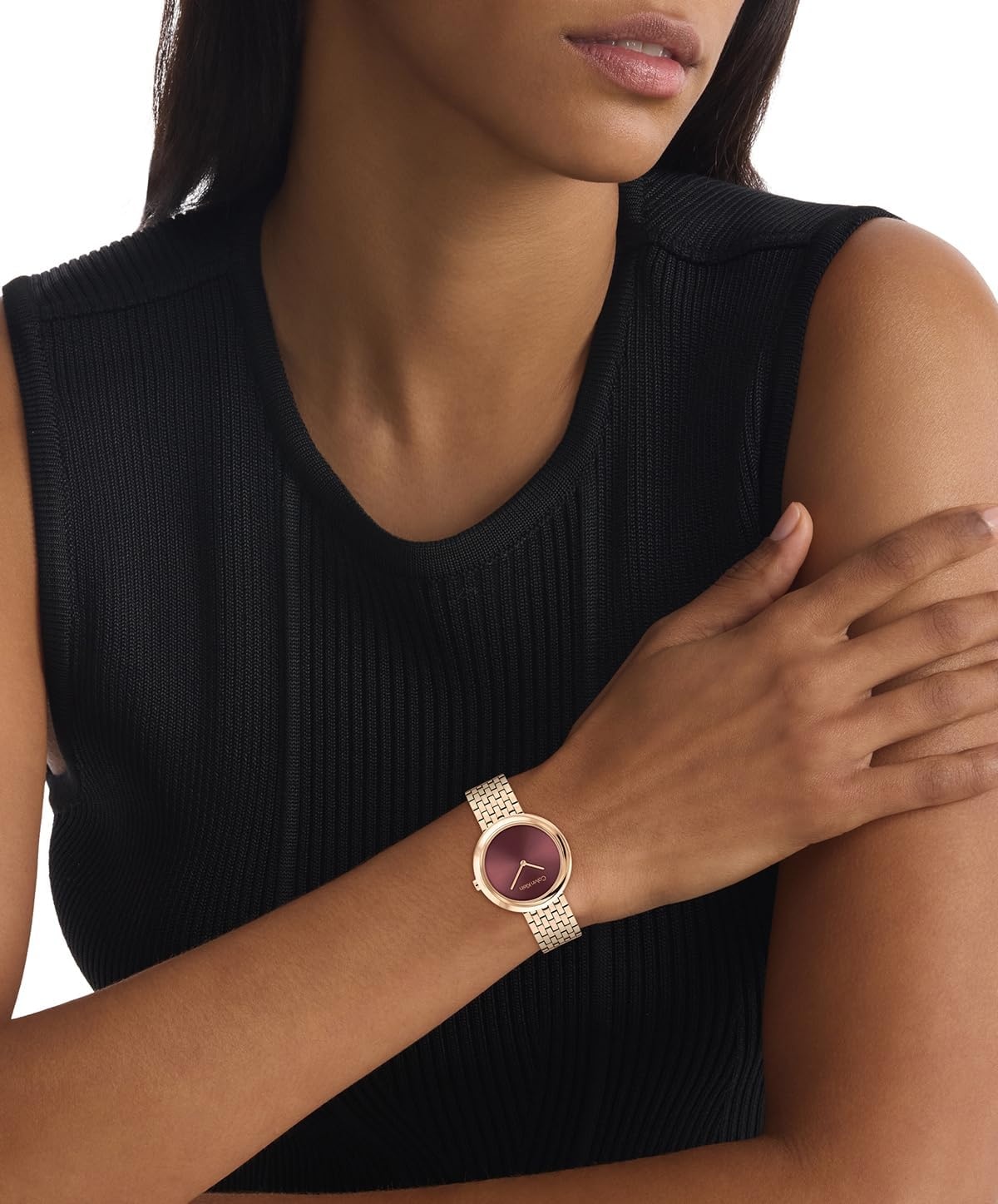 image:imageCalvin Klein Womens Twisted Bezel 34mm 2H Quartz Watch Stainless Steel Bracelet Water Resistance 30 Meters Minimalistic Style Premium Fashion Gift for HerMauve