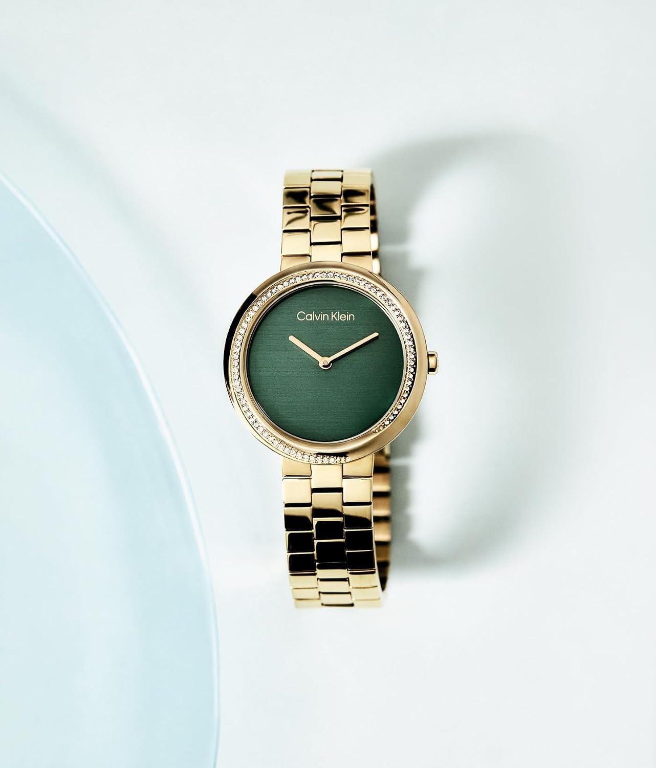 image:imageCalvin Klein Womens Twisted Bezel 34mm 2H Quartz Watch Stainless Steel Bracelet Water Resistance 30 Meters Minimalistic Style Premium Fashion Gift for HerGreen