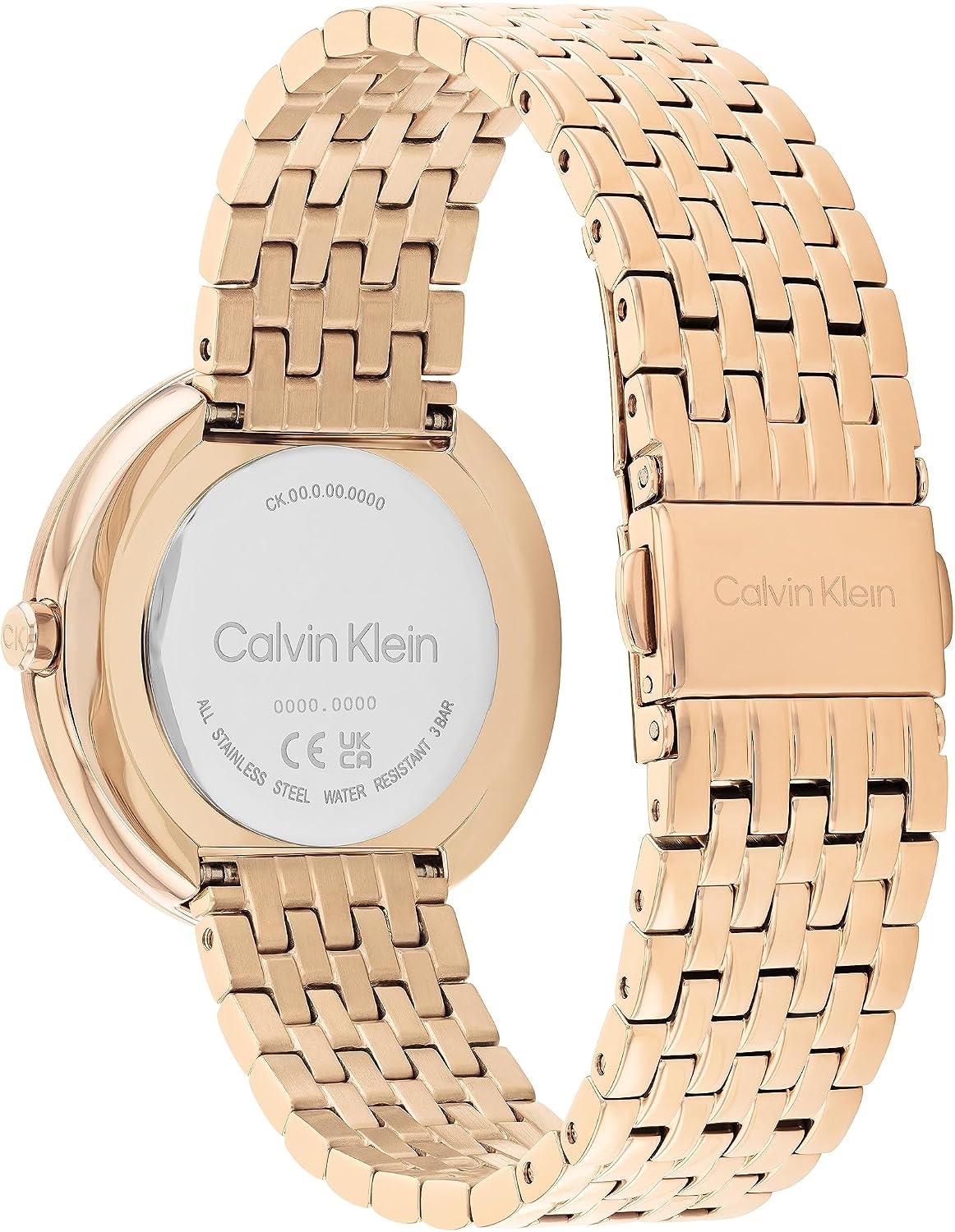 image:imageCalvin Klein Womens Twisted Bezel 34mm 2H Quartz Watch Stainless Steel Bracelet Water Resistance 30 Meters Minimalistic Style Premium Fashion Gift for HerWhite Mother of PearlCarnation Gold