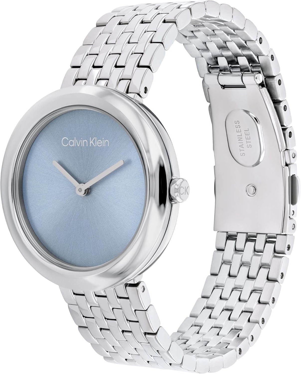 image:imageCalvin Klein Womens Twisted Bezel 34mm 2H Quartz Watch Stainless Steel Bracelet Water Resistance 30 Meters Minimalistic Style Premium Fashion Gift for HerBlue