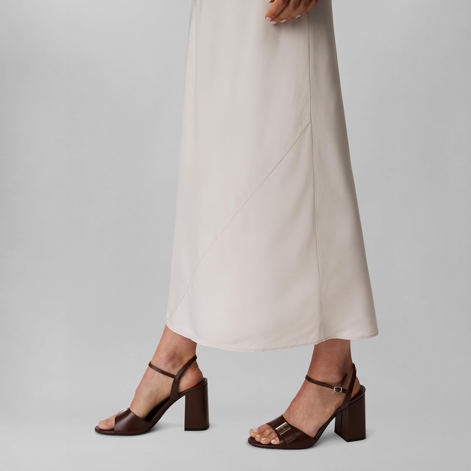image:imageCalvin Klein Womens Viscose Twill Midi Slip DressOatmeal