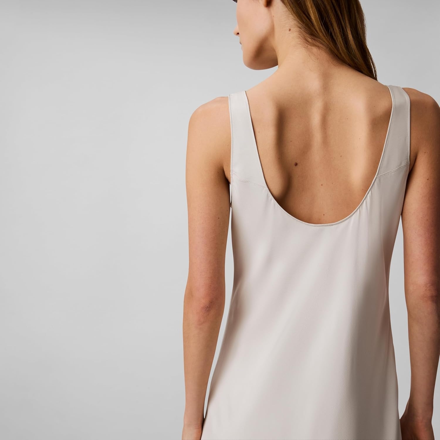 image:imageCalvin Klein Womens Viscose Twill Midi Slip DressOatmeal