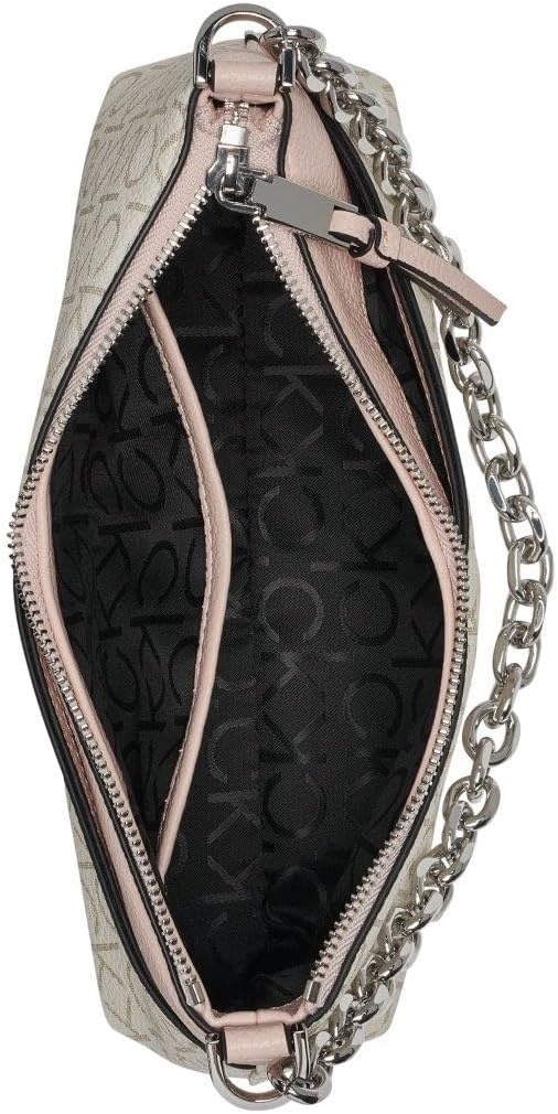 image:imageCalvin Klein Womens Zoe Top Zip Chain CrossbodyBlossom Combo Logo
