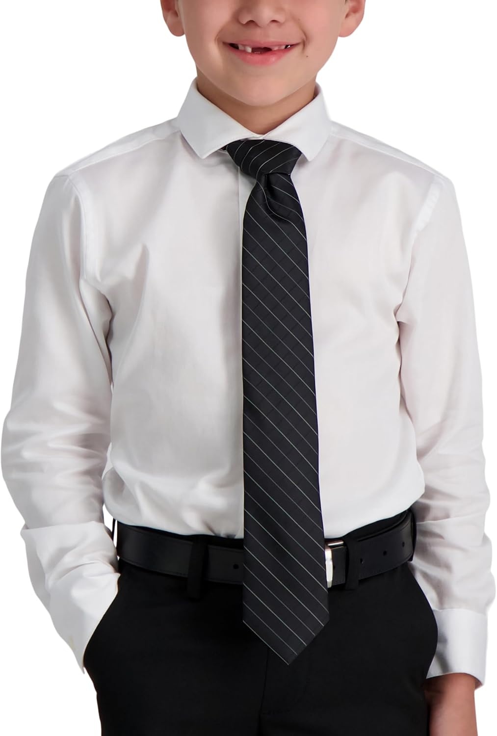 image:imageCalvin Klein boys Solid and Pattern Ties Big BoysBlack Grid