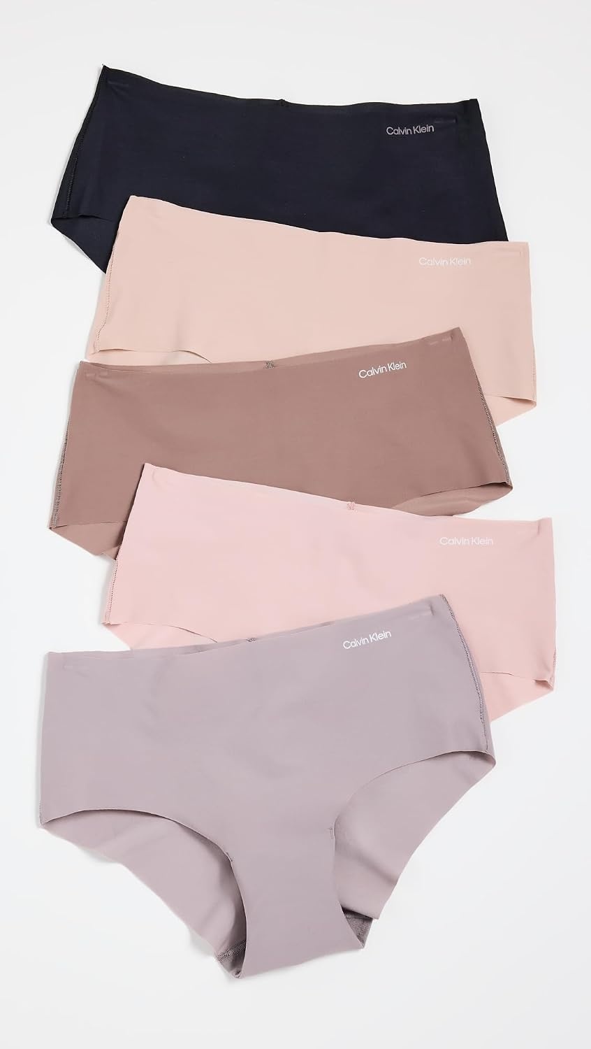 image:imageCalvin Klein womens Invisibles Seamless Hipster Panties MultipackBlackCavernstoneGrey SandSubduedCedar