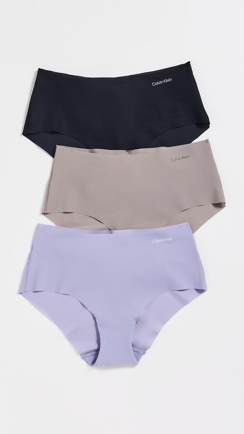 image:imageCalvin Klein womens Invisibles Seamless Hipster Panties MultipackBlackCinderLilac Quartz
