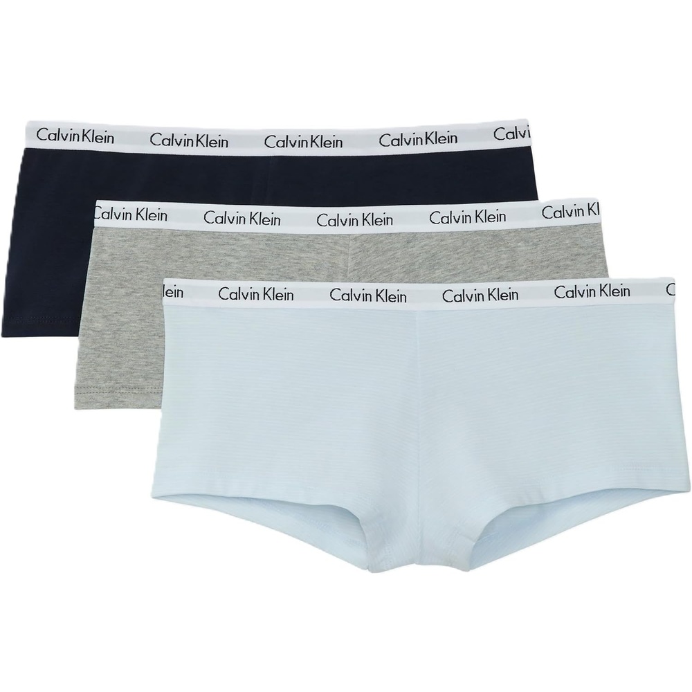 image:imageCalvin Klein Carousel Logo Cotton Stretch Boyshort Panties 3 PackGrey HeatherSpeakeasyFeeder Stripe Ice Water