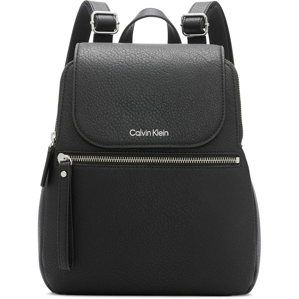 image:imageCalvin Klein Elaine Bubble Lamb Novelty Key Item Flap BackpackBlackSilver Combo