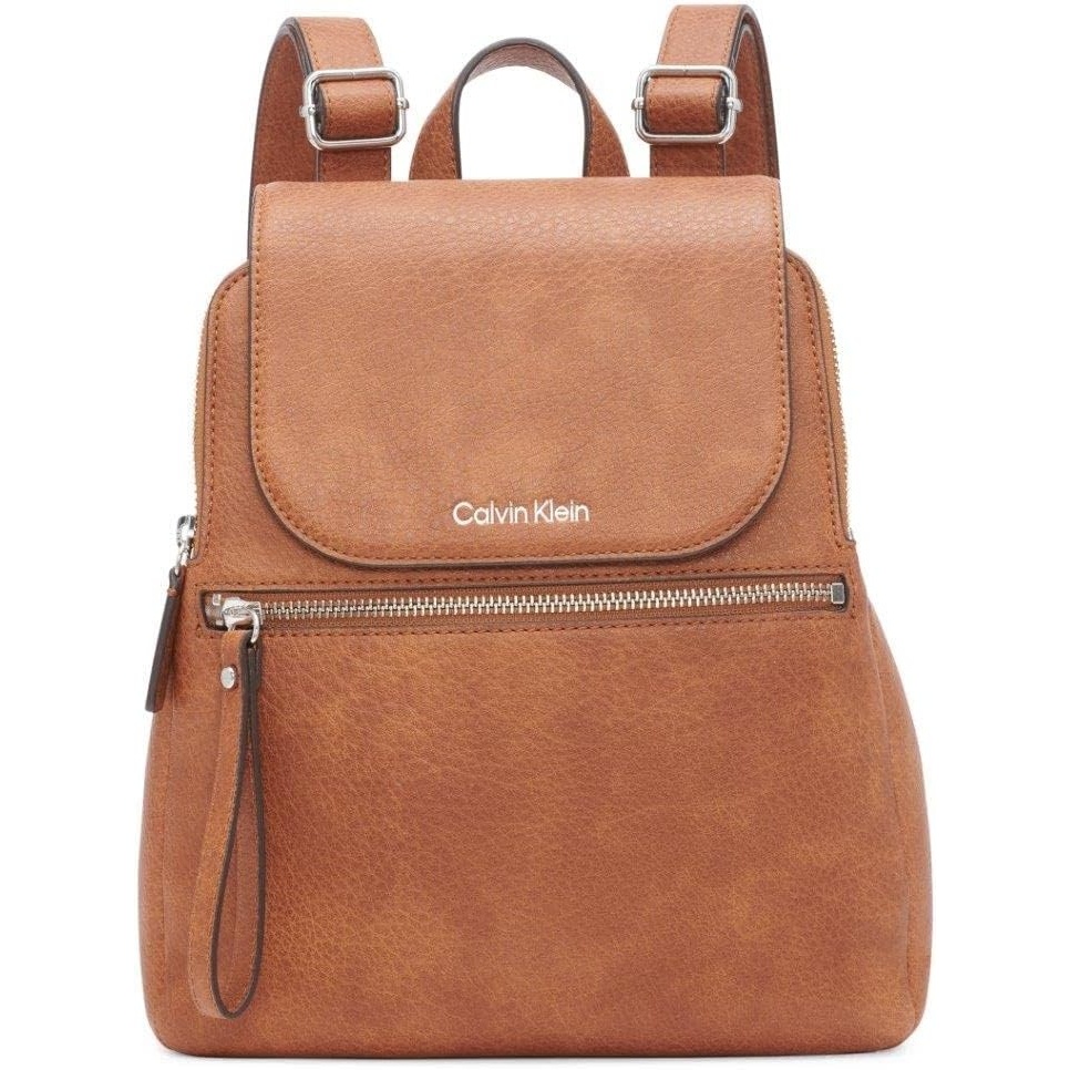 image:imageCalvin Klein Elaine Bubble Lamb Novelty Key Item Flap BackpackCaramel Mix