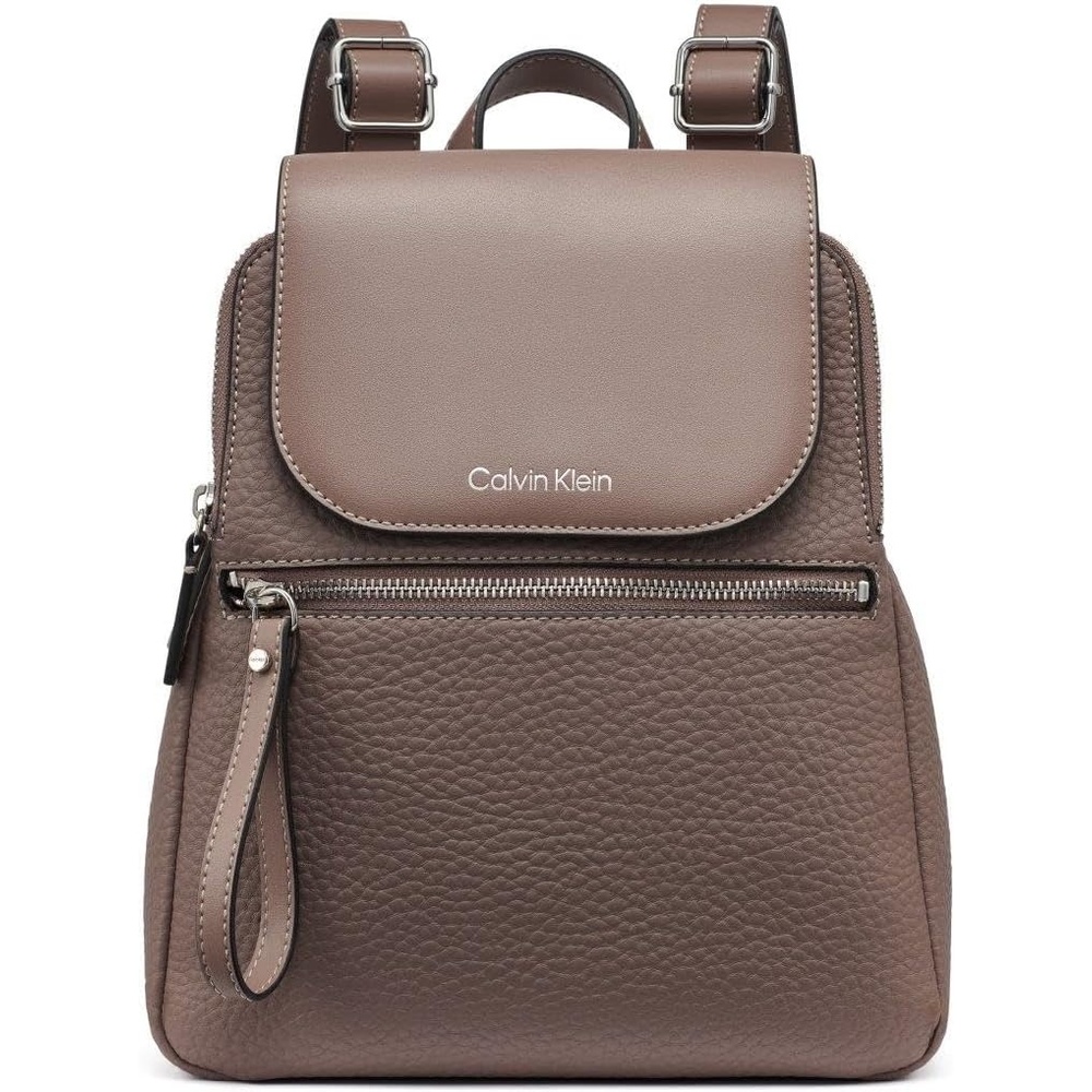 image:imageCalvin Klein Elaine Bubble Lamb Novelty Key Item Flap BackpackCocoa