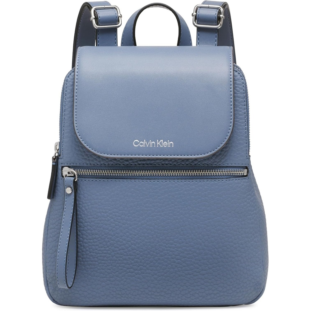image:imageCalvin Klein Elaine Bubble Lamb Novelty Key Item Flap BackpackFlint Stone Blue