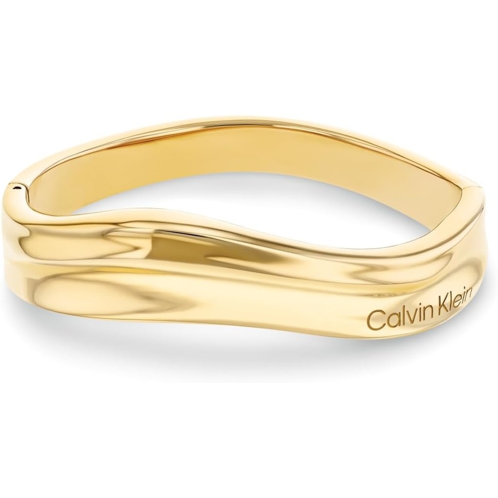 image:imageCalvin Klein Elemental Bangle Bracelet for Women  Organic Inspired Design Boldly Sculpted  Stainless Steel Hinge closure  Jewelry Accessories Gift for HerGold Plated