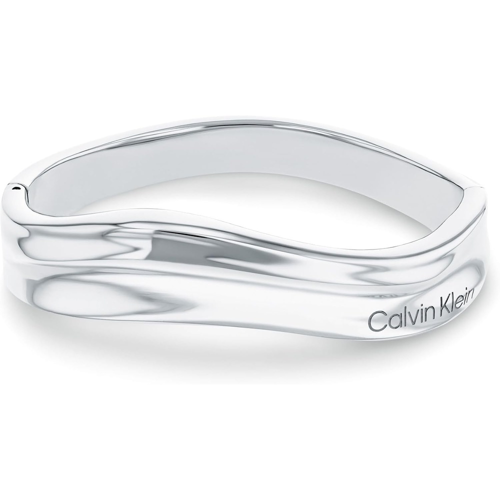 image:imageCalvin Klein Elemental Bangle Bracelet for Women  Organic Inspired Design Boldly Sculpted  Stainless Steel Hinge closure  Jewelry Accessories Gift for HerSilver