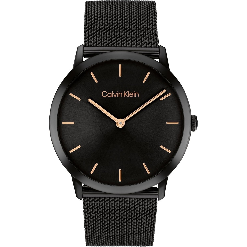 image:imageCalvin Klein Exceptional Womens and Mens 2H Quartz Watch Stainless Steel with Mesh Bracelet Water Resistant 3 ATM30 Meters Trendy CK Watches for Him and Her 37 mmBlack
