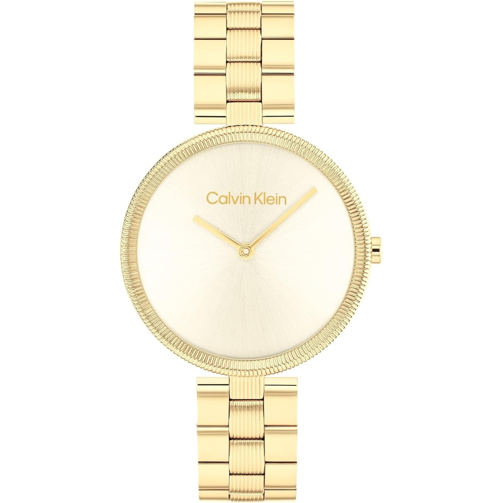 image:imageCalvin Klein Gleam  Womens 2H Quartz Watch Stainless Steel  Water Resistant 3 ATM30 Meters  A Timeless Elegance for Her Everyday Lifestyle  32 mmGold Plated