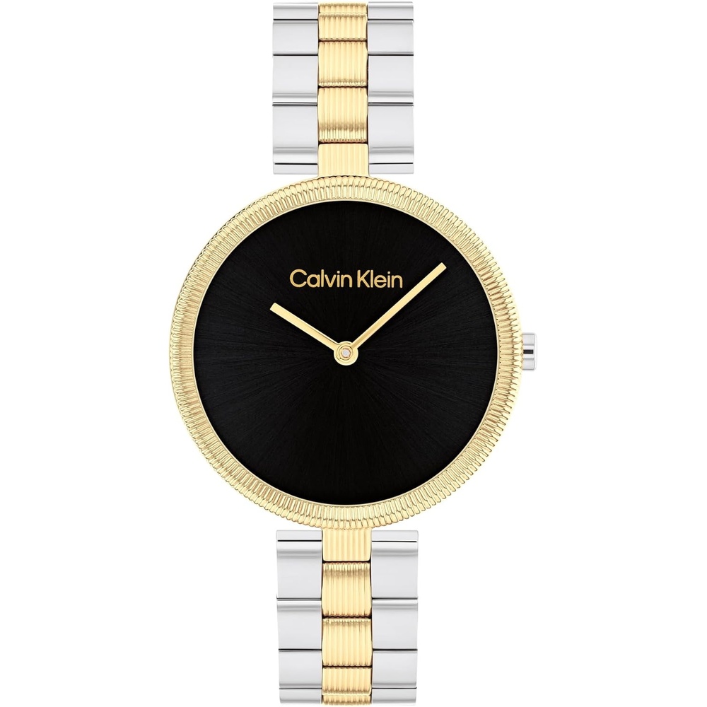 image:imageCalvin Klein Gleam  Womens 2H Quartz Watch Stainless Steel  Water Resistant 3 ATM30 Meters  A Timeless Elegance for Her Everyday Lifestyle  32 mmTwo Tone