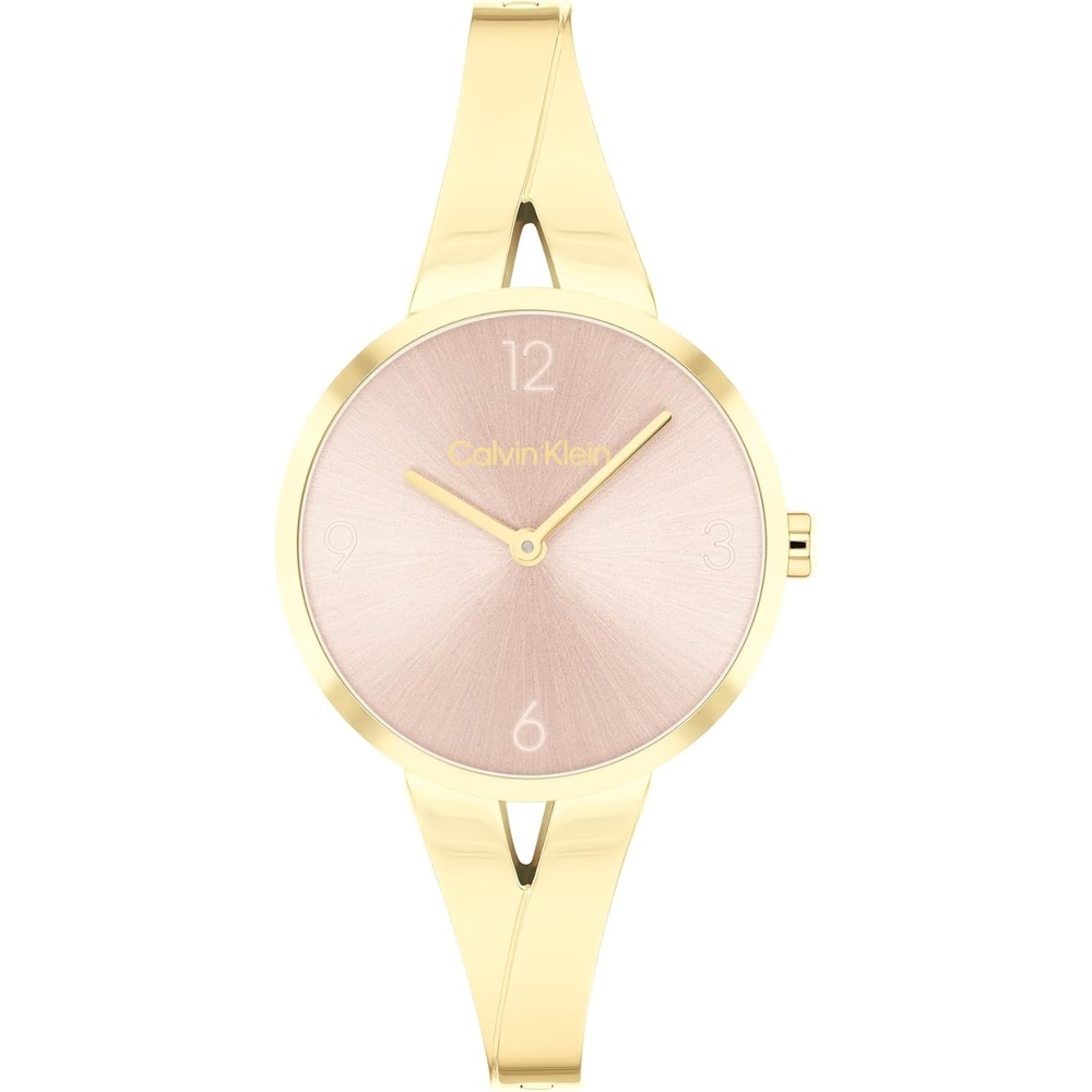 image:imageCalvin Klein Joyful  Womens 2H Quartz Watch Stainless Steel Case Bangle Bracelet  Water Resistant 3 ATM30 Meters  Adjustable Links for a Custom Fit  30 mmLight Blush