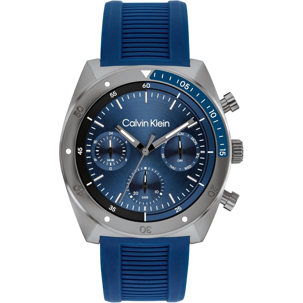 image:imageCalvin Klein Mens CK Flex  42mm Multifunction Watch  Sporty Stainless Steel Bracelet  Water Resistant up to 50 Meters  Premium Fashion Timepiece with a Bold Look  Gift for HimBlue