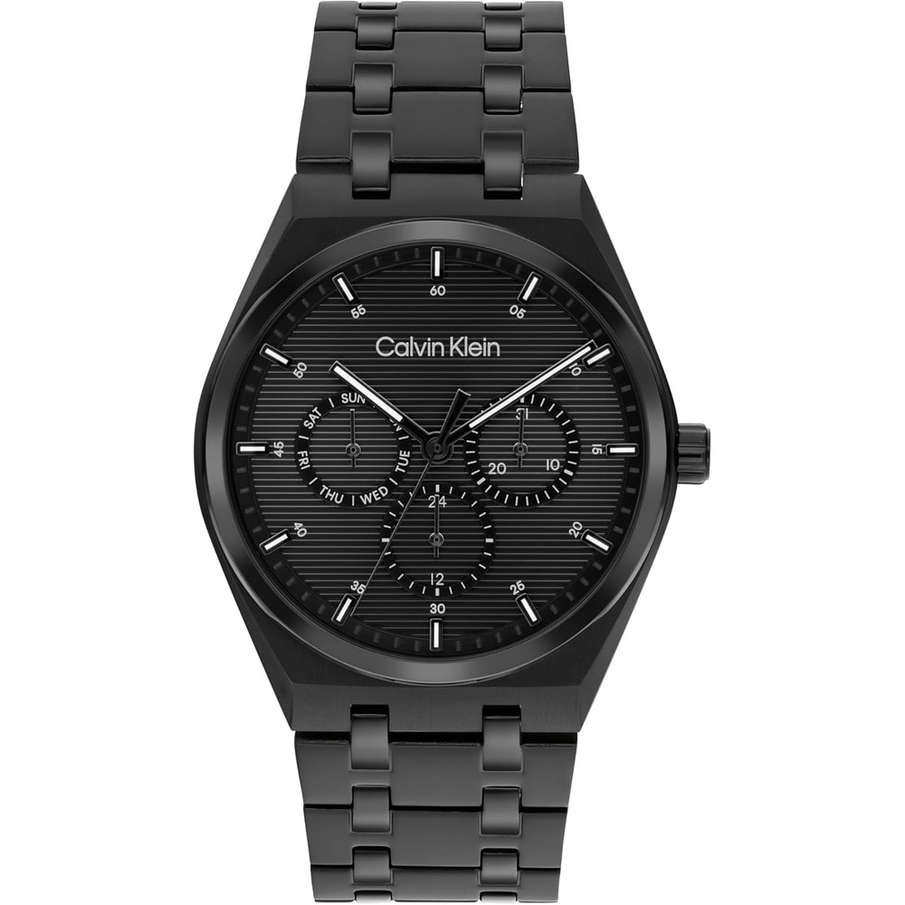 image:imageCalvin Klein Mens CK Motion Stainless Steel Watch  39mm Slim Case Multifunction Link Bracelet Versatile Everyday Style Gift for HimBlack