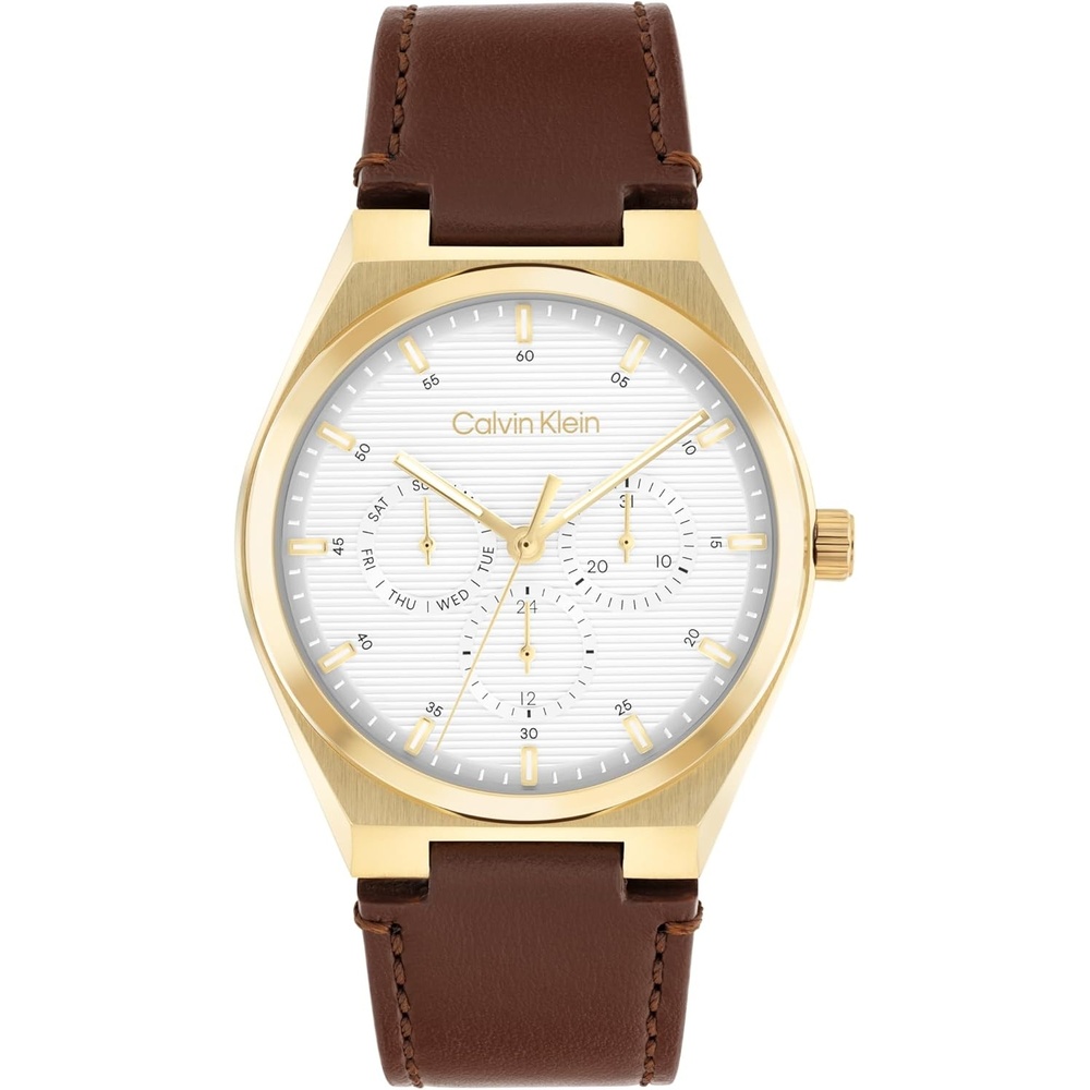 image:imageCalvin Klein Mens CK Motion Stainless Steel Watch  39mm Slim Case Multifunction Link Bracelet Versatile Everyday Style Gift for HimBrown