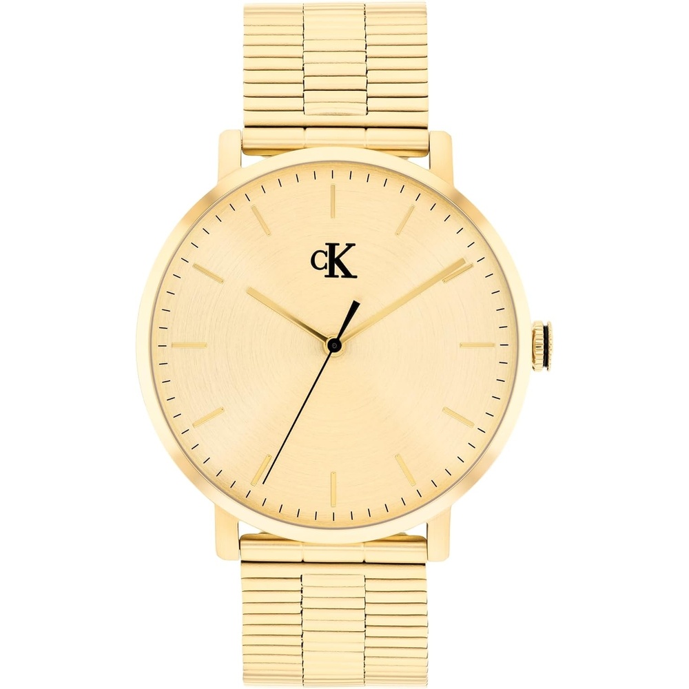 image:imageCalvin Klein Mens CK Real Quartz Watch  Slim Case Bracelet Minimalist Dial Water Resistant Up to 30m  Modern Classic Timepiece  Gift for Him 42mmGold Plated