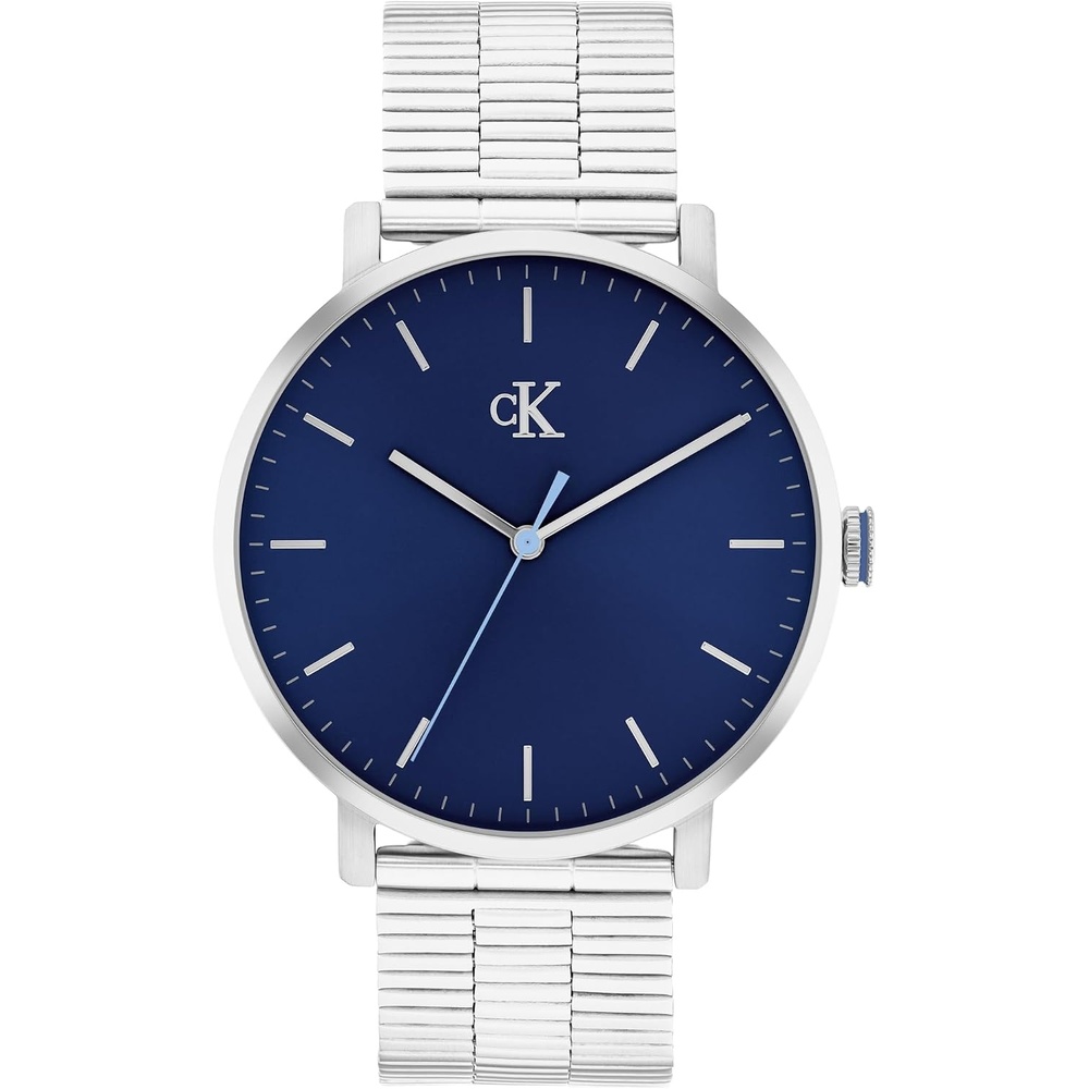image:imageCalvin Klein Mens CK Real Quartz Watch  Slim Case Bracelet Minimalist Dial Water Resistant Up to 30m  Modern Classic Timepiece  Gift for Him 42mmSilverBlue