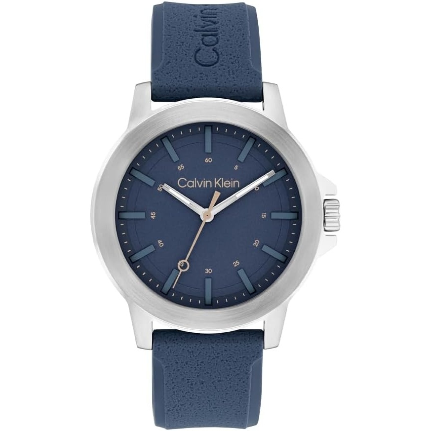 image:imageCalvin Klein Mens CK Reset  42mm 3H Quartz Watch  Sporty Silicone Strap  Water Resistance 30 Meters  Premium Fashion Timepiece with a Bold Look  Gift for HimBlue