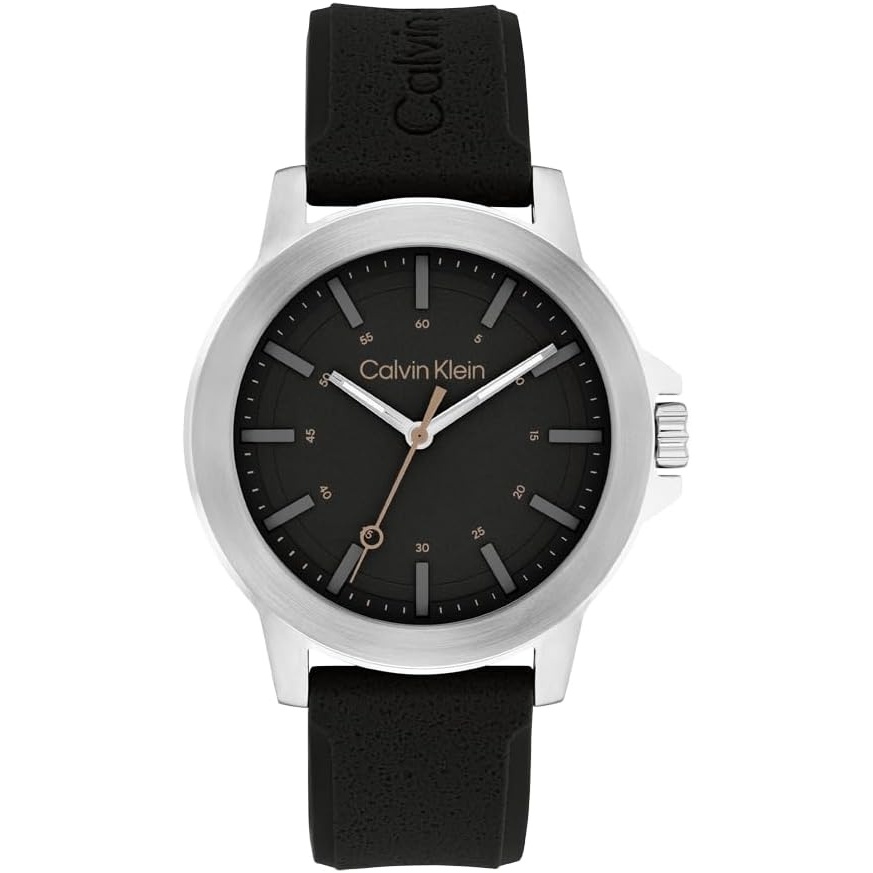 image:imageCalvin Klein Mens CK Reset  42mm 3H Quartz Watch  Sporty Silicone Strap  Water Resistance 30 Meters  Premium Fashion Timepiece with a Bold Look  Gift for HimBlack