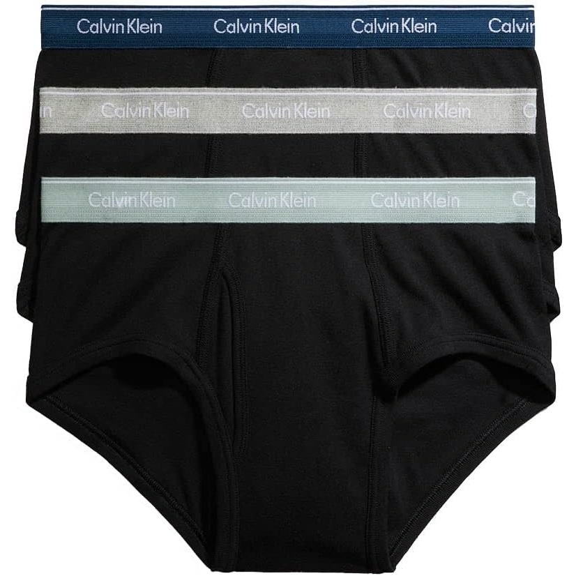 image:imageCalvin Klein Mens Cotton Classics 3pack BriefBlack Bodies W Classic Navy  Sage Meadow  Grey Heather