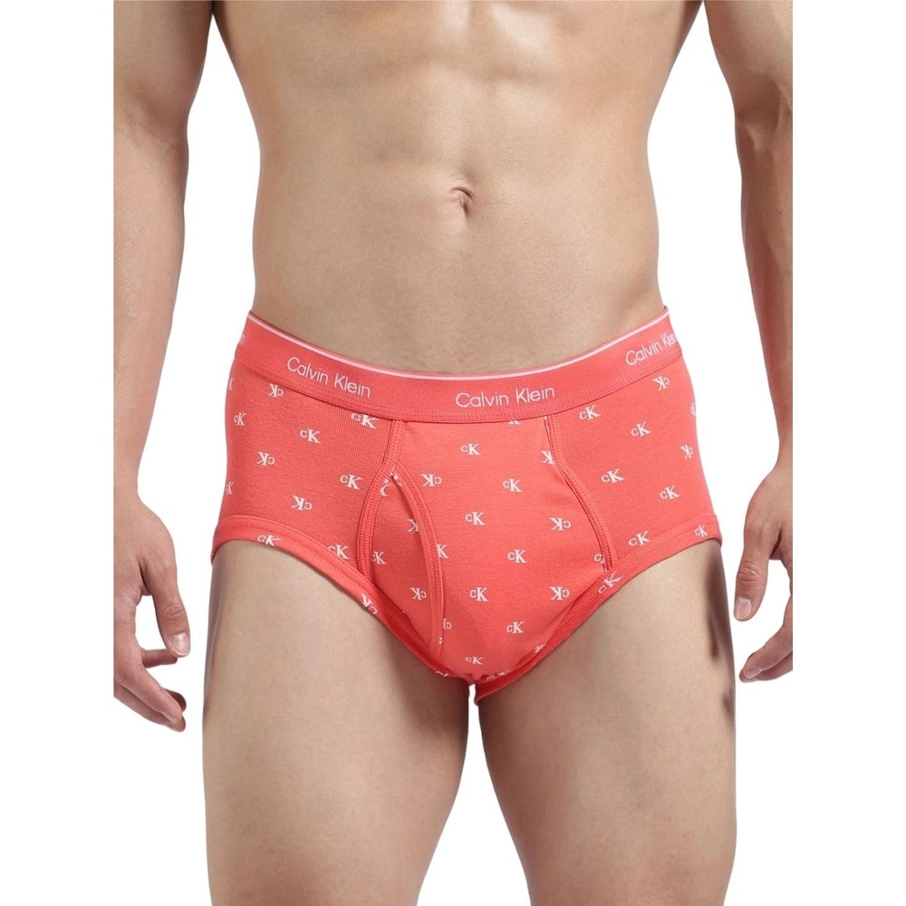 image:imageCalvin Klein Mens Cotton Classics 3pack BriefShoreline  Diamond Logo W Punch Pink  Breezy Blue