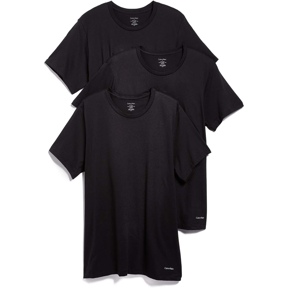 image:imageCalvin Klein Mens Cotton Stretch 3Pack Undershirts3 Classic Black Crewneck
